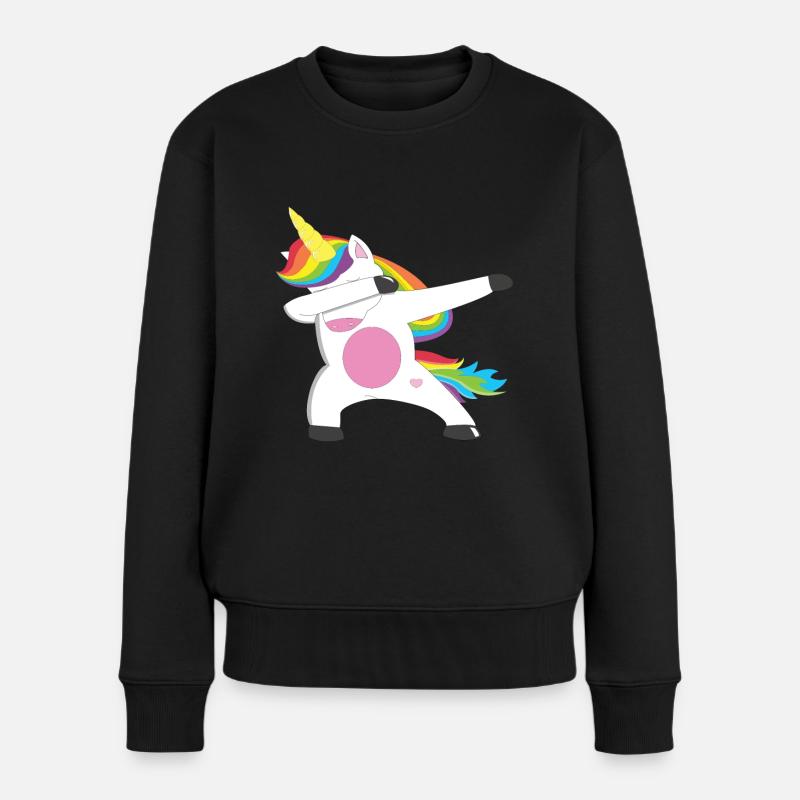 Einhorn - Frauen Premium Bio Pullover - Schwarz