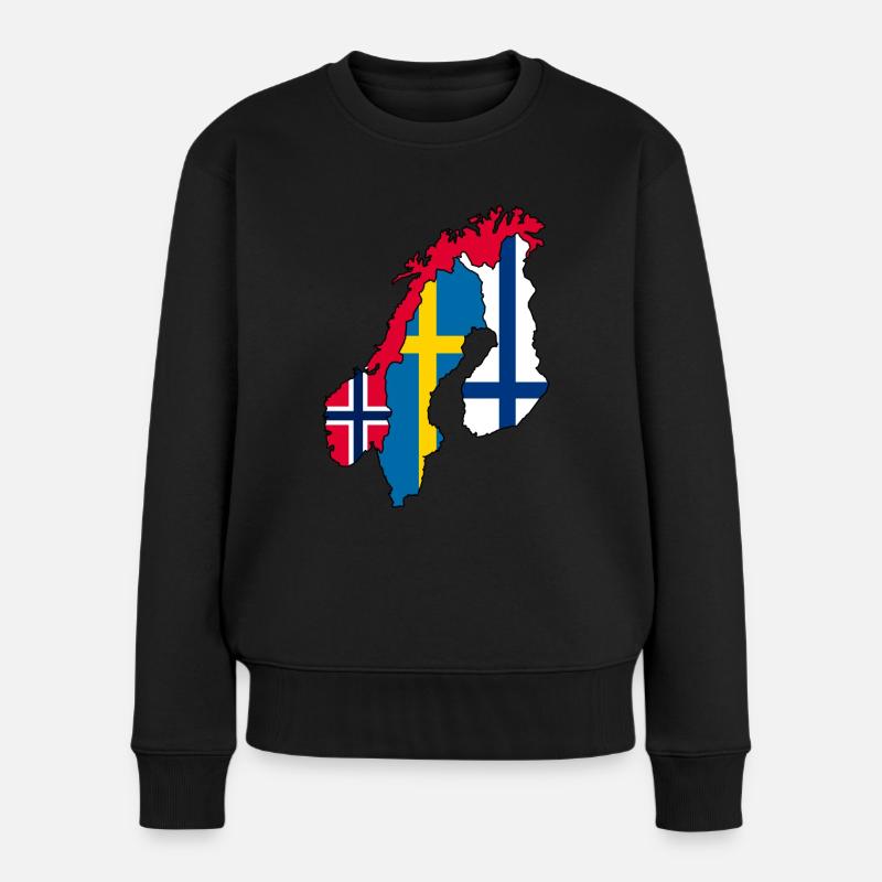 Skandinavien - Frauen Premium Bio Pullover - Schwarz