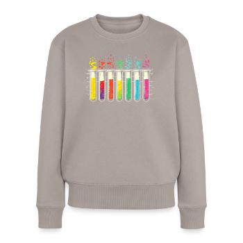 Chimie Biologie Biochimie Tubes à essai - Pull Premium bio Femme - taupe - Devant - Julia (174cm)
