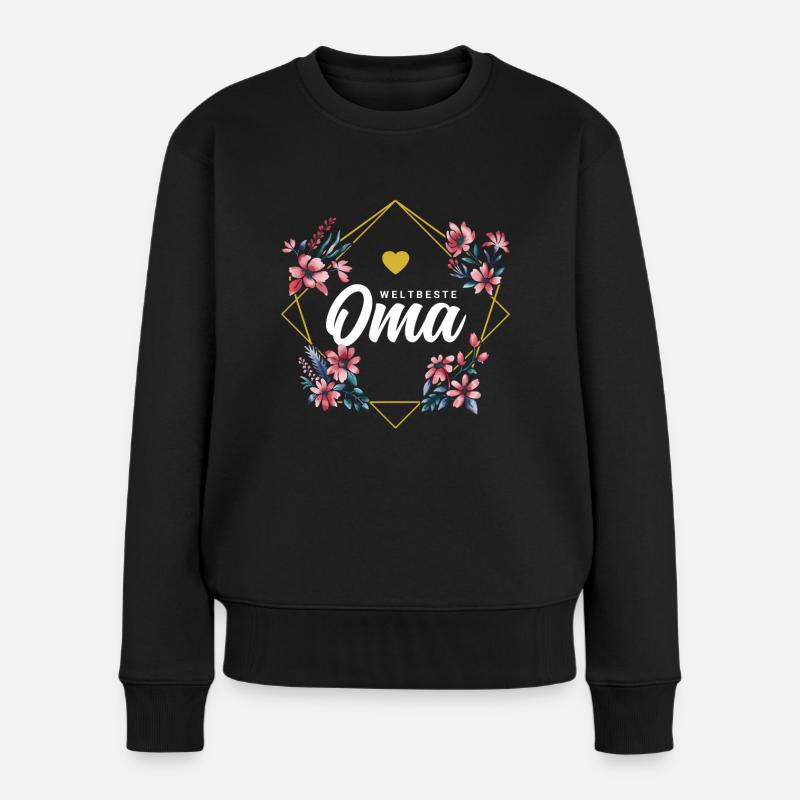 Weltbeste Oma - Frauen Premium Bio Pullover - Schwarz