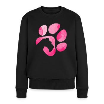 Hundepfote Schnauzer - Frauen Premium Bio Pullover - Schwarz - Vorne - Julia (174cm)