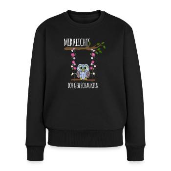 Mir reichts, ich geh schaukeln - Frauen Premium Bio Pullover - Schwarz - Vorne - Julia (174cm)
