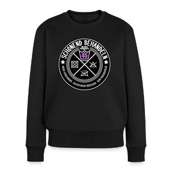 Schonend behandeln Schachtel 45 | Farben änderbar - Frauen Premium Bio Pullover - Schwarz - Vorne - Julia (174cm)
