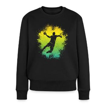 Handballer Handball Kinder Jungen Handballspieler - Frauen Premium Bio Pullover - Schwarz - Vorne - Julia (174cm)