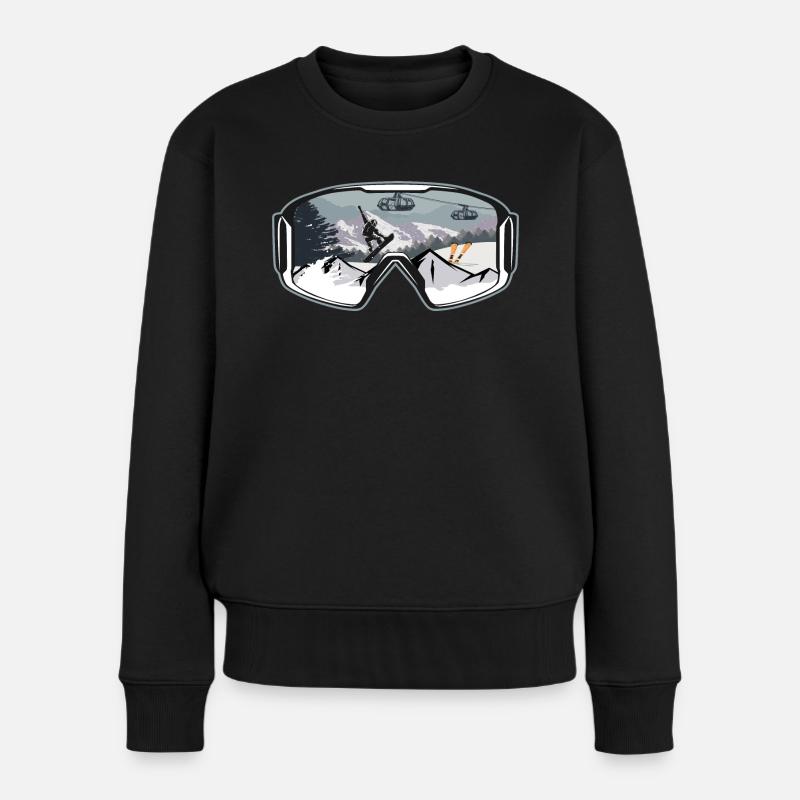 Snowboarden | Snowboard Snowboarder Geschenkideen - Frauen Premium Bio Pullover - Schwarz