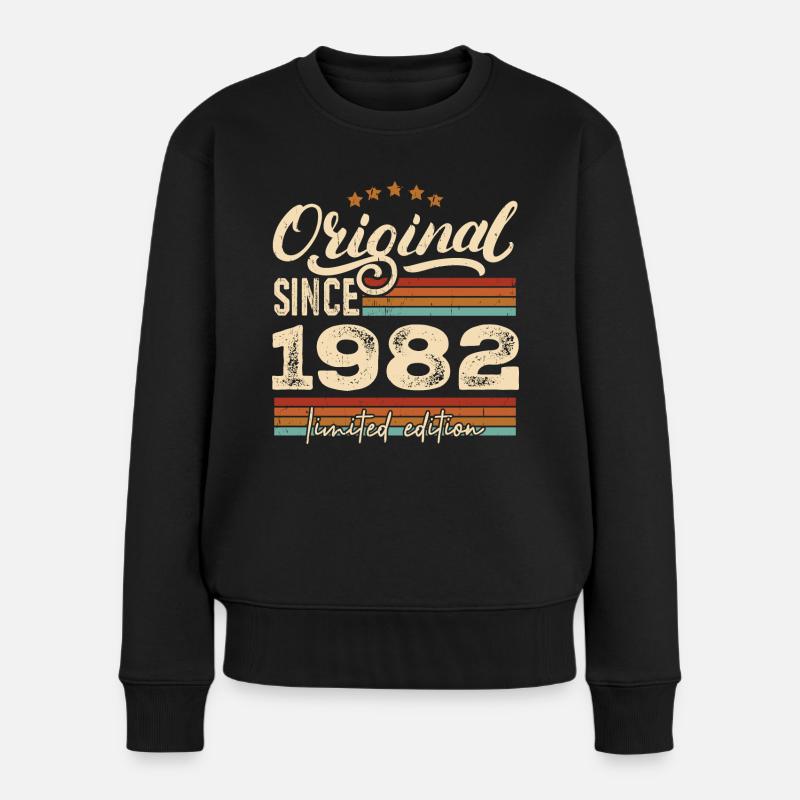 Original 1982 Jahrgang - 1982 Geburtstagsgeschenk - Frauen Premium Bio Pullover - Schwarz