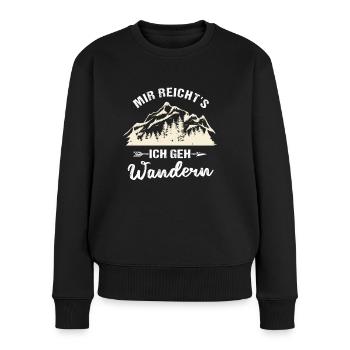 Mir reichts ich geh wandern Deutschland Flagge - Frauen Premium Bio Pullover - Schwarz - Vorne - Julia (174cm)
