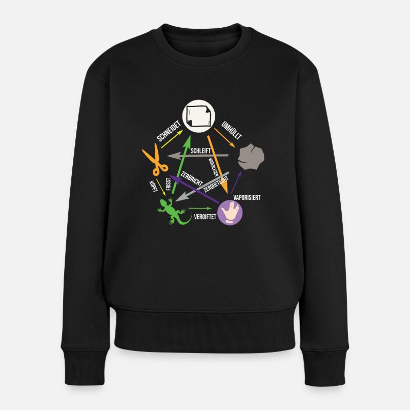 Spock Echse Papier Schere Stein Sheldone - Frauen Premium Bio Pullover - Schwarz