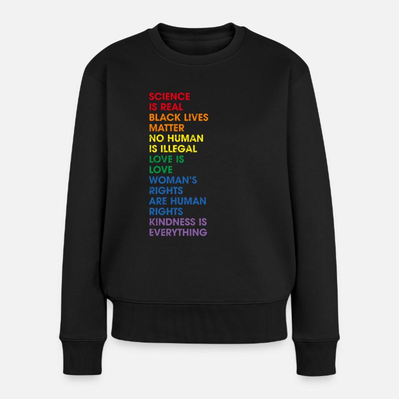 Gay Pride Human Rights Proud Ally LGBT - Frauen Premium Bio Pullover - Schwarz