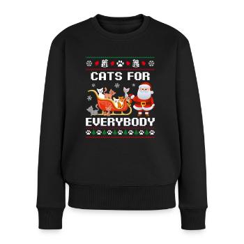 Katzen für jedermann Hässliche Lustige Weihnachtsk - Frauen Premium Bio Pullover - Schwarz - Vorne - Julia (174cm)
