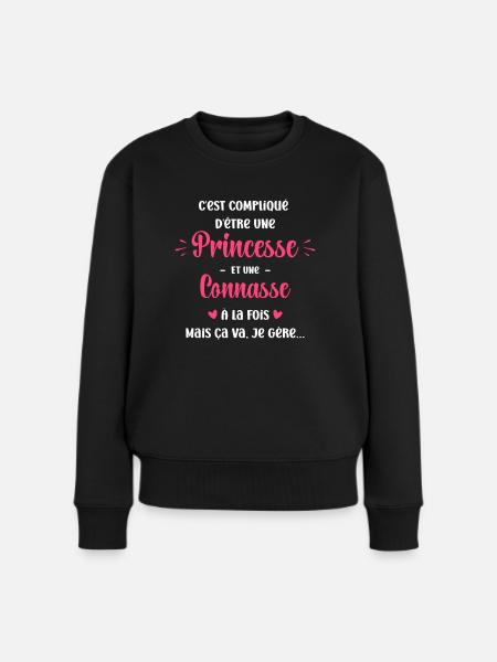 C'est Compliqué princesse et conasse - Pull Premium bio Femme - noir