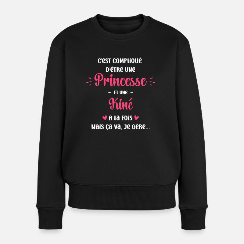 Compliqué princesse et d'être kiné - Pull Premium bio Femme - noir