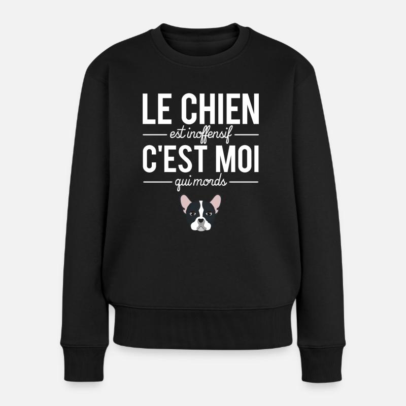 Le Chien Est Inoffensif C'est Moi Qui Mords - Pull Premium bio Femme - noir