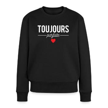 Toujours Parfaite Femme Parfaite Humour - Pull Premium bio Femme - noir - Devant - Julia (174cm)