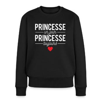 Princesse Un Jour Princesse Toujours Femme Humour - Pull Premium bio Femme - noir - Devant - Julia (174cm)