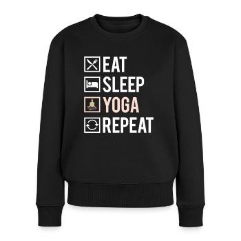 Eat Sleep Yoga Repeat Planning Humour - Pull Premium bio Femme - noir - Devant - Julia (174cm)