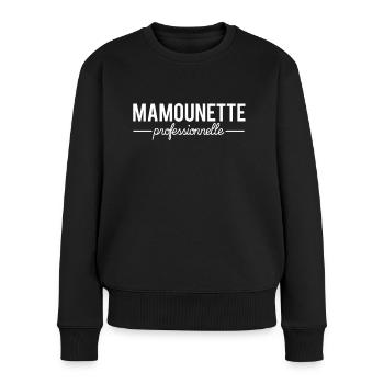 Mamounette professionnelle cadeau maman parfaite - Pull Premium bio Femme - noir - Devant - Julia (174cm)