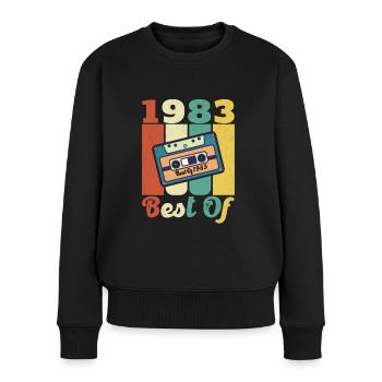 1983 Cadeau D’anniversaire Vintage Original 1983 - Pull Premium bio Femme - noir - Devant - Julia (174cm)