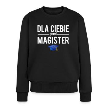 Dla ciebie pani magister polonaise humour - Pull Premium bio Femme - noir - Devant - Julia (174cm)