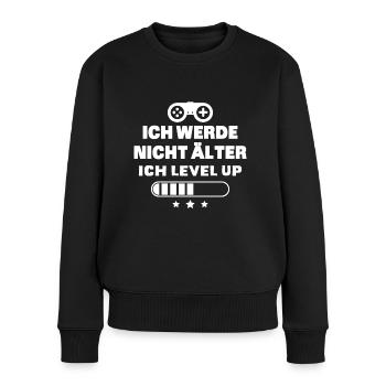 Ich Level Up Gaming Gaming Birthday - Frauen Premium Bio Pullover - Schwarz - Vorne - Julia (174cm)