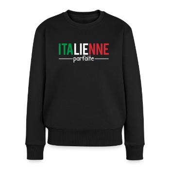 Italienne parfaite femme italienne humour - Pull Premium bio Femme - noir - Devant - Julia (174cm)