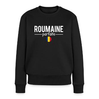 Roumaine parfaite femme roumaine humour - Pull Premium bio Femme - noir - Devant - Julia (174cm)