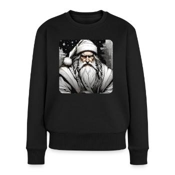 Cooler Weihnachtsmann in Weiß - Frauen Premium Bio Pullover - Schwarz - Vorne - Julia (174cm)