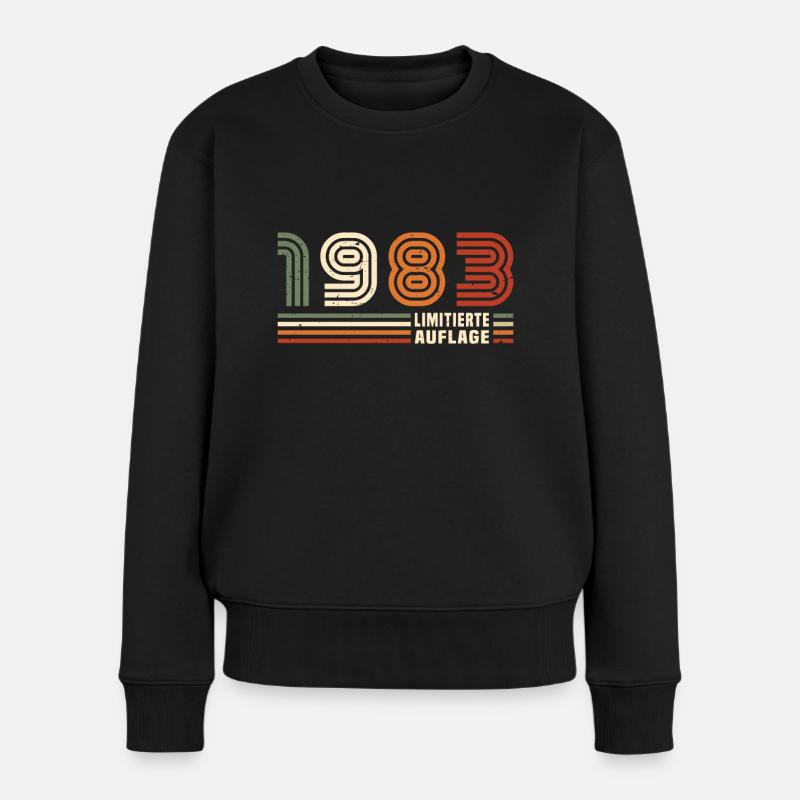 Vintage 1983 Retro Jubiläumsgeschenk - Frauen Premium Bio Pullover - Schwarz