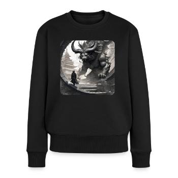 Dämon Monster Ungeheuer - Frauen Premium Bio Pullover - Schwarz - Vorne - Julia (174cm)