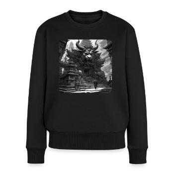 Dämon Monster Ungeheuer Portal - Frauen Premium Bio Pullover - Schwarz - Vorne - Julia (174cm)