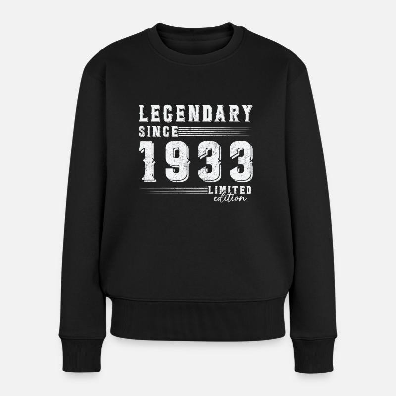 Legendär seit 1933 Vintage Jubiläumsgeschenk - Frauen Premium Bio Pullover - Schwarz