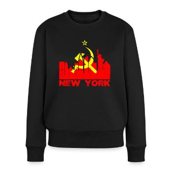 Sowjetisches Kommunistisches New York - Frauen Premium Bio Pullover - Schwarz - Vorne - Julia (174cm)