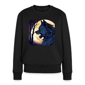 Horror werewolf with full moon - Women's Premium Organic Jumper - black - Front - Julia (174cm)