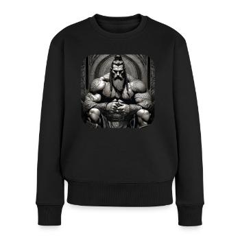 Stolzer Wikinger Krieger Germane - Frauen Premium Bio Pullover - Schwarz - Vorne - Julia (174cm)