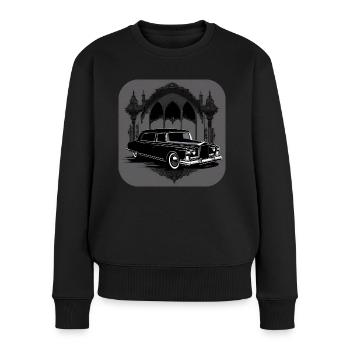 Cooler Oldtimer Leichenwagen - Frauen Premium Bio Pullover - Schwarz - Vorne - Julia (174cm)
