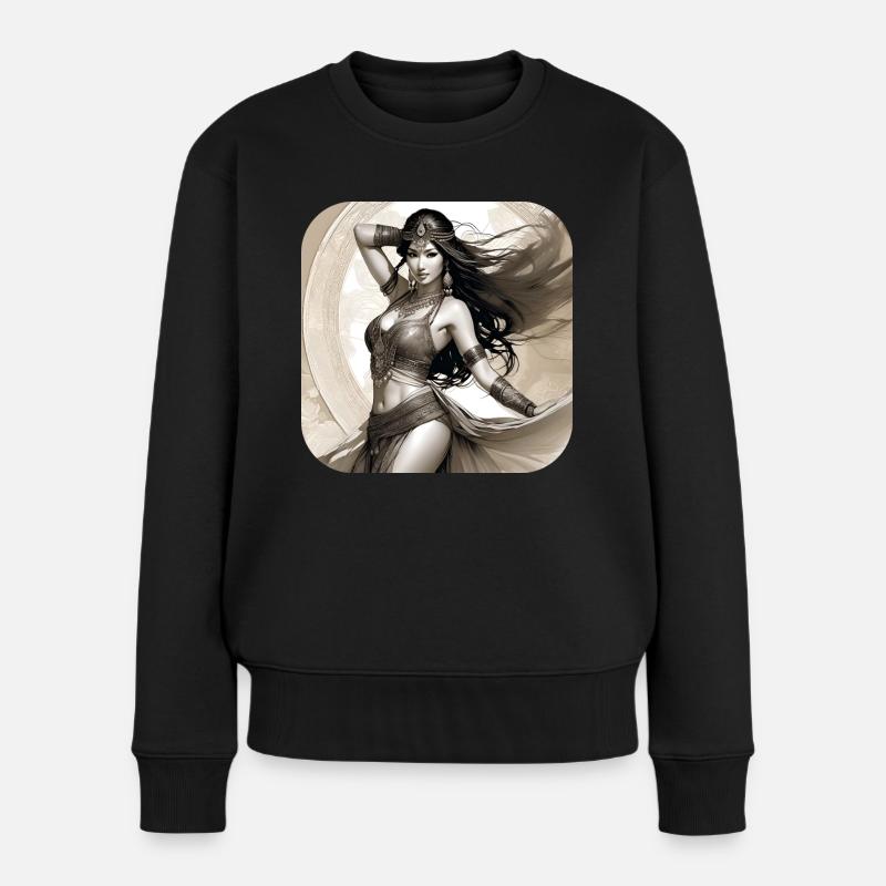 Mystische orientalische Bauchtänzerin - Frauen Premium Bio Pullover - Schwarz
