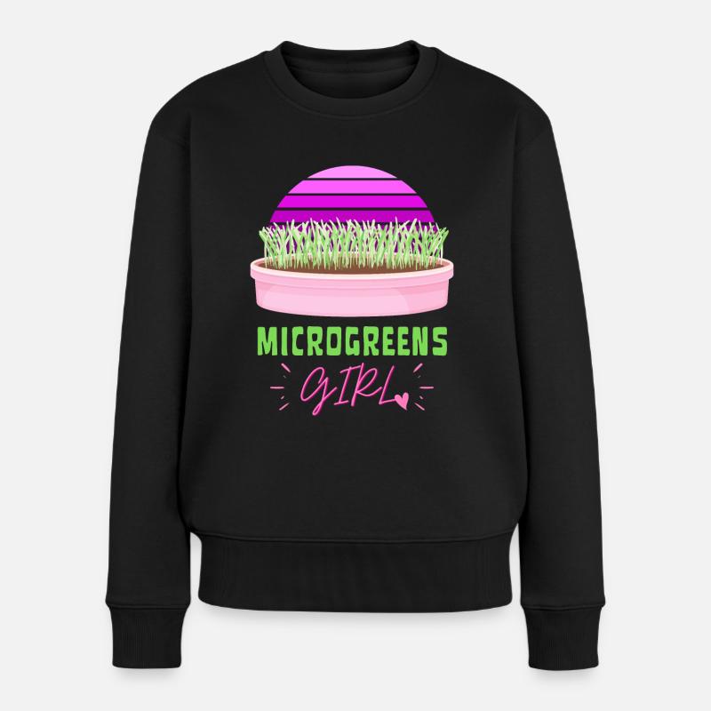 FILLE MICROGREENS | Germes de jardinage urbain - Pull Premium bio Femme - noir
