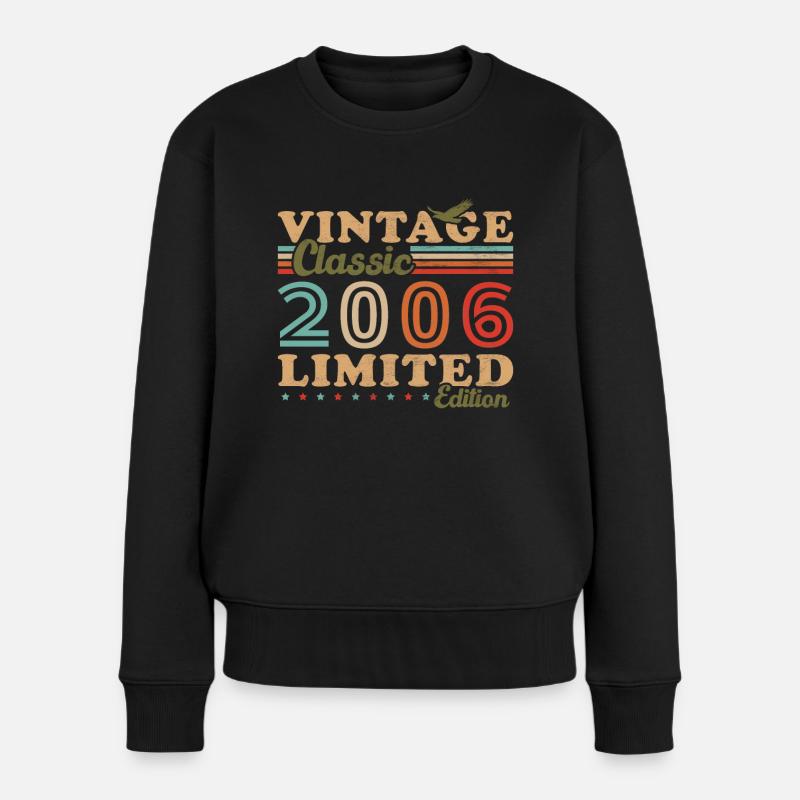 Jahrgang 2006 Retro 2006 Geburtstagsgeschenk - Frauen Premium Bio Pullover - Schwarz