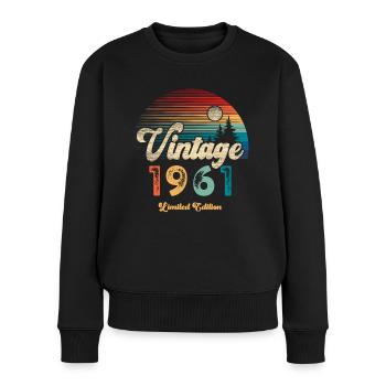 Millésime 1961 Anniversaire Rétro - Pull Premium bio Femme - noir - Devant - Julia (174cm)