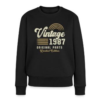 Vintage 1987 Birthday Retro - Women's Premium Organic Jumper - black - Front - Julia (174cm)