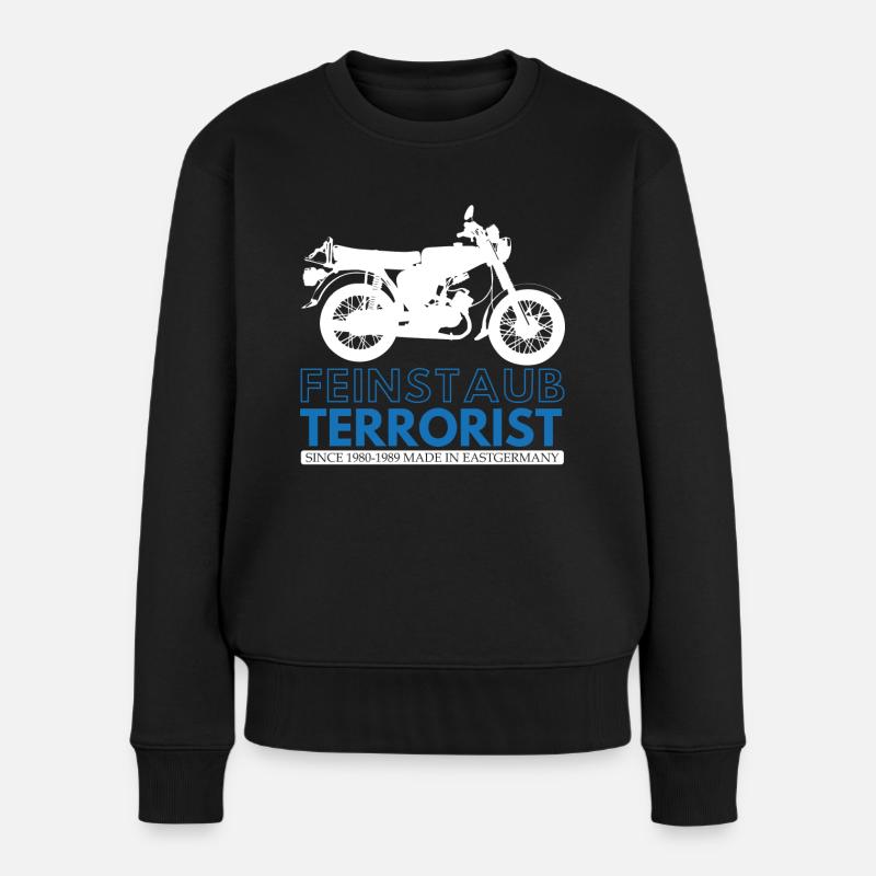 Feinstaubterrorist, DDr Moped, Simmi S51, 2 Takter - Frauen Premium Bio Pullover - Schwarz