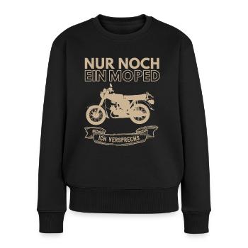 Simson S51 Geschenkidee ,DDR Moped 2 Takter Spruch - Frauen Premium Bio Pullover - Schwarz - Vorne - Julia (174cm)