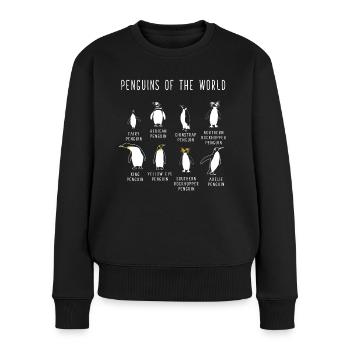 Pinguine der Welt, Penguins, Antarktis Tiere - Frauen Premium Bio Pullover - Schwarz - Vorne - Julia (174cm)
