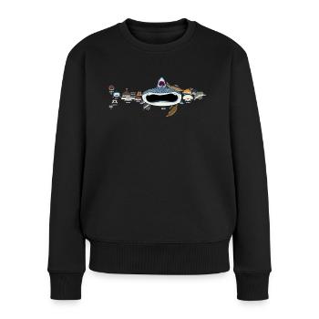 Requins, requins, requins - Pull Premium bio Femme - noir - Devant - Julia (174cm)