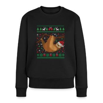 Vilain paresseux de Noël - Pull Premium bio Femme - noir - Devant - Julia (174cm)