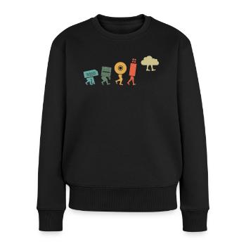Cloud Computing, Programmierer Nerd - Frauen Premium Bio Pullover - Schwarz - Vorne - Julia (174cm)