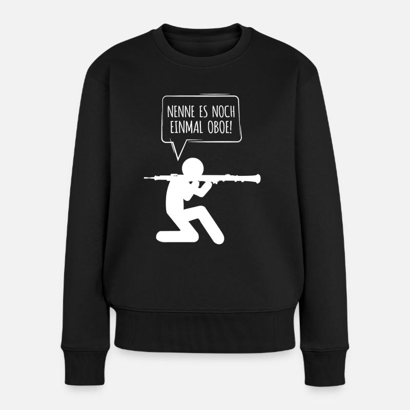 Oboe Nenne es Oboe nur noch einmal - Frauen Premium Bio Pullover - Schwarz