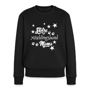 Stolze Mischling Mom Mischlingshund - Frauen Premium Bio Pullover - Schwarz - Vorne - Julia (174cm)
