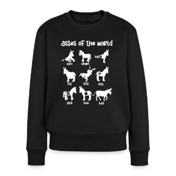 Esel Der Welt, Esel - Frauen Premium Bio Pullover - Schwarz - Vorne - Julia (174cm)
