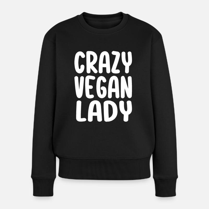 Crazy Vegan Lady - Pull Premium bio Femme - noir